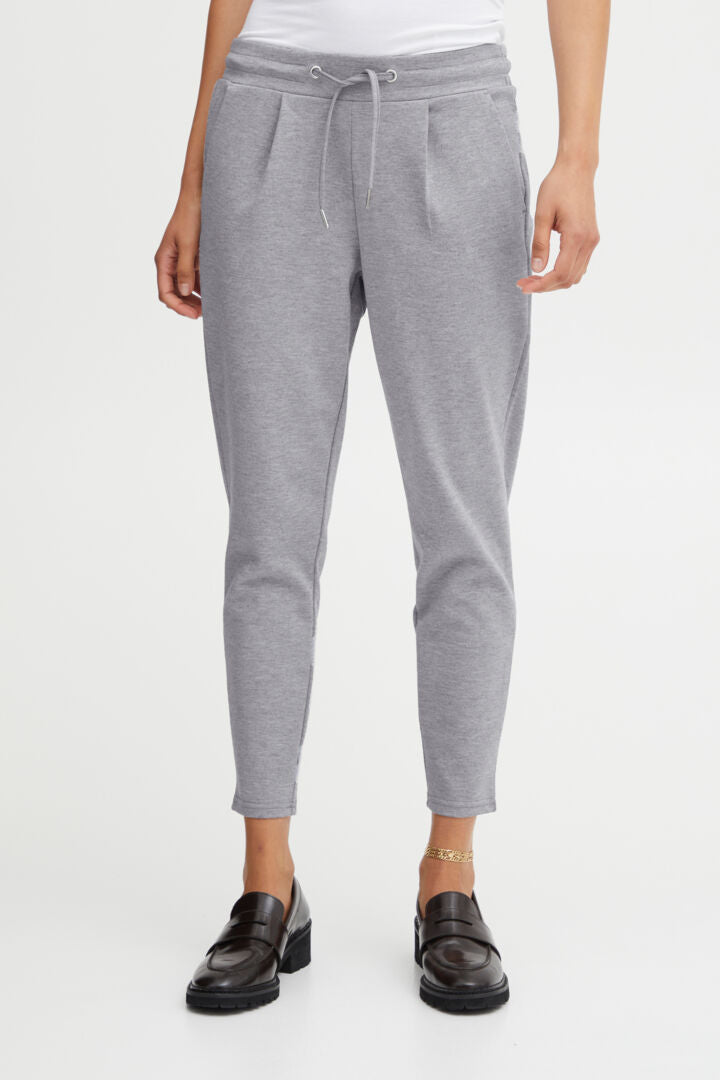 Ihkate Pants Cropped Grey Melange