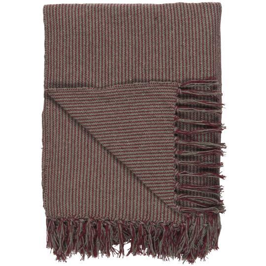 Throw Dark Grey / Dark red Stripes